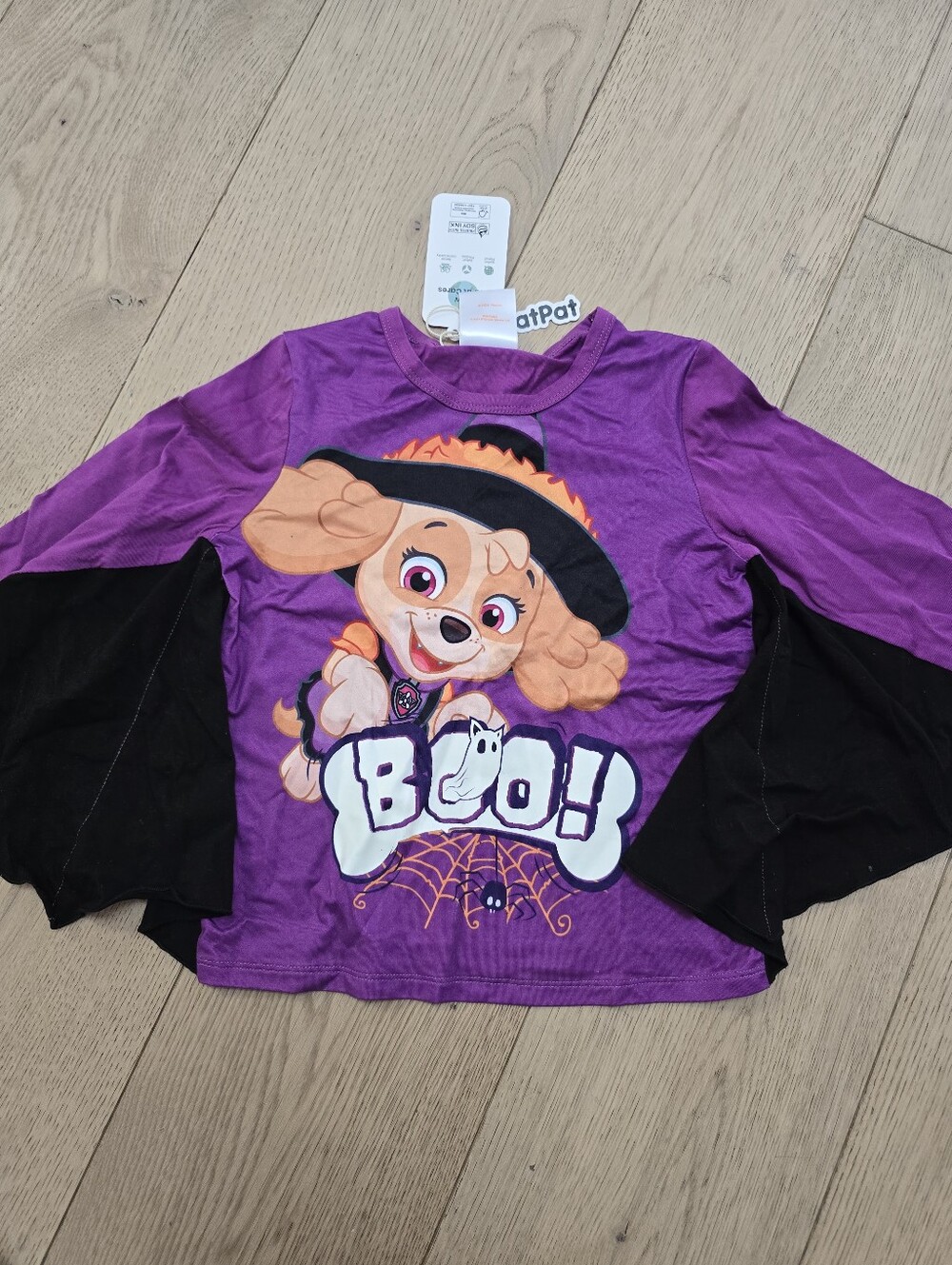 New Paw Patrol Girls' Purple 'Boo!' Halloween Top